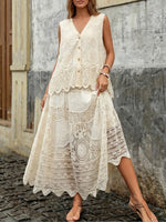 Bohemian Embroidered Cotton Midi Skirt