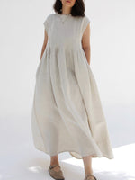 Loose-fitting, Casual Linen-cotton Maxi Dress
