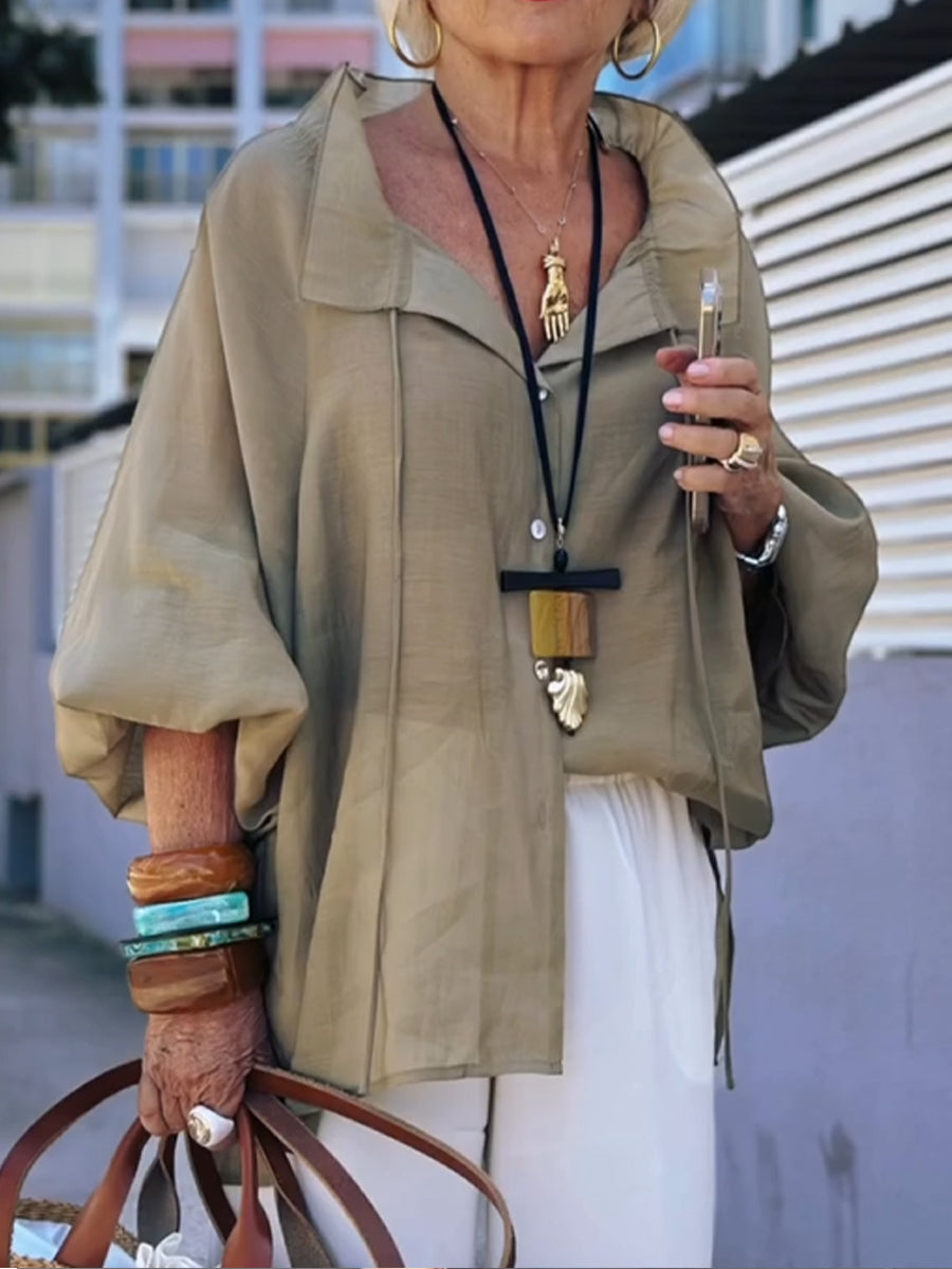 Relaxed-fit Casual Linen And Cotton Shirt