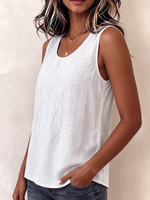 Boho Embroidered Sleeveless Blouse
