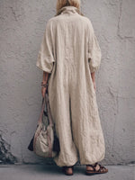 Effortless Utility Jumpsuit – Oversized Zip-Front & Voluminous Wide-Leg Design