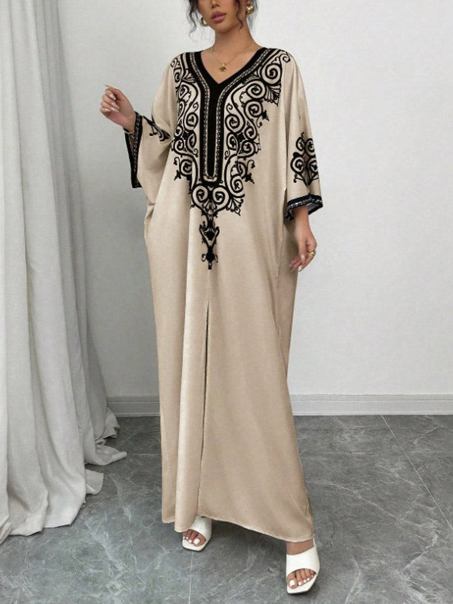 Women's Casual Elegant Stylish Loose V-neck Vacation Long Dress
