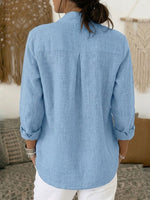 Casual Linen And Cotton Long-sleeve Shirt