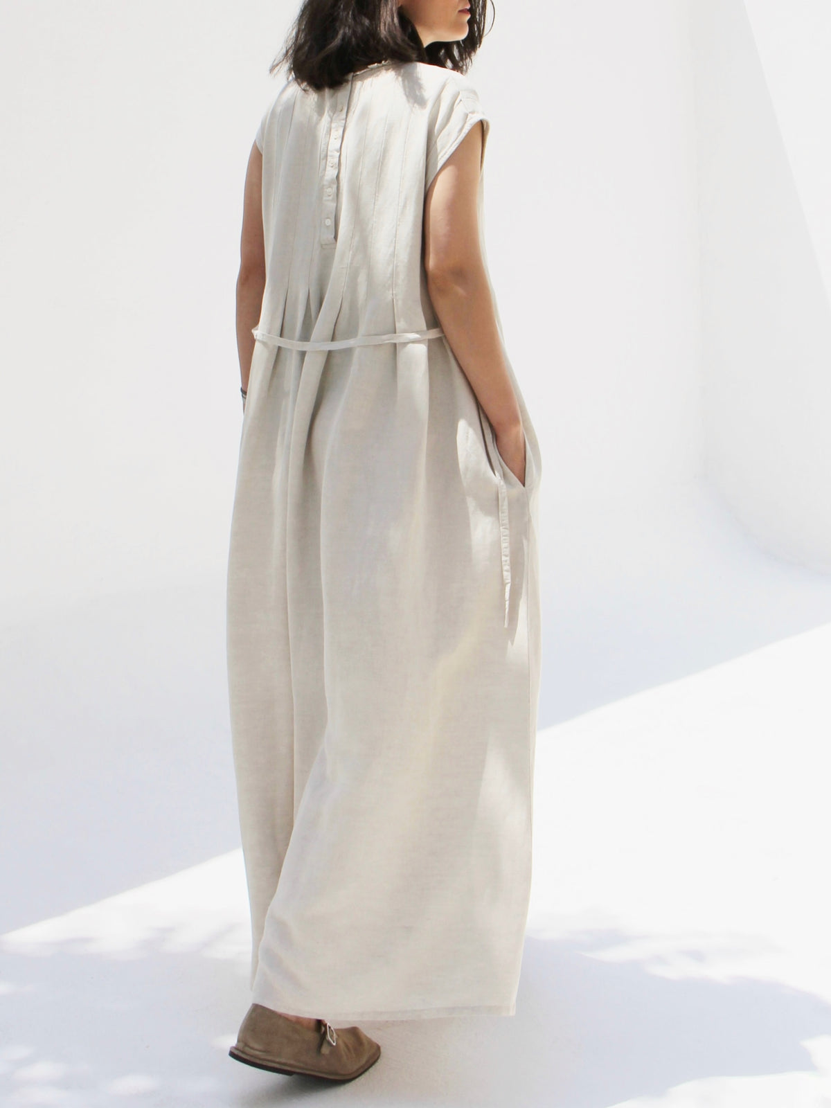Loose-fitting, Casual Linen-cotton Maxi Dress