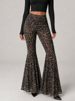 Stylish And Sexy Stretchy Leopard-print Flared Pants