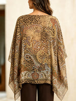 Women's Vintage Leopard Poncho Blouse