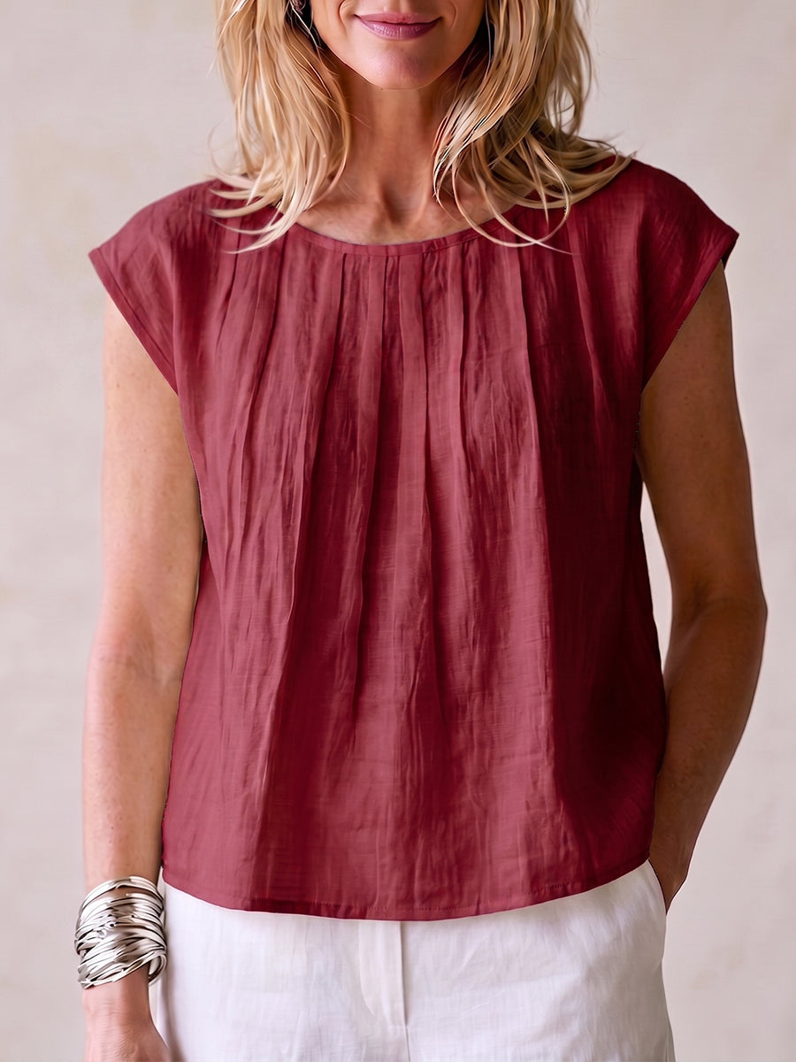 Cozy Pleated Cotton-Linen Shirt