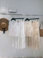 Bohemian Embroidered Cotton Midi Skirt