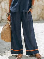 Women's Casual Stylish Zip Top And Pants Cotton And Linen Two-piece Set