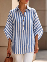 Relaxed Artful Tailoring Striped Cotton-linen Shirt