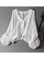 Casual Loose Linen And Cotton Cardigan