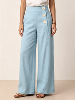 Cozy Breathable Cotton-linen Wide-leg Pants
