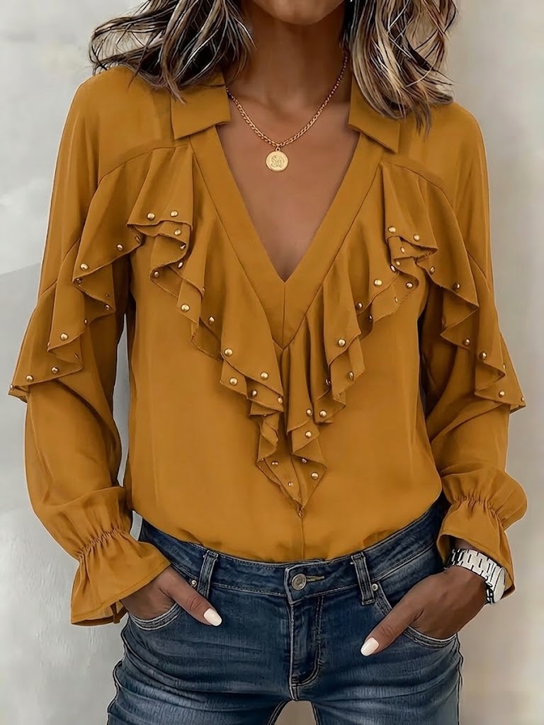 Stylish Ruffled Chiffon Shirt