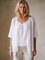 Women's Cozy Breathable Slub Cotton Cardigan