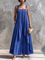 Stylish Artfully Tailored Loose-fitting Chiffon Jumpsuit