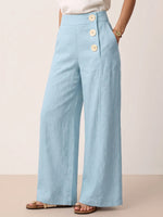 Cozy Breathable Cotton-linen Wide-leg Pants