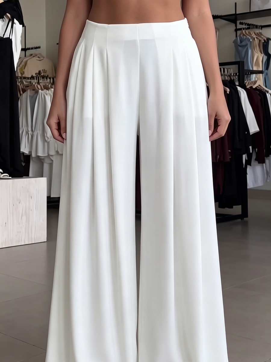 Flattering Flowy And Drapey Pleated Wide-leg Pants