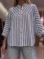 Casual Striped Cotton-linen Shirt