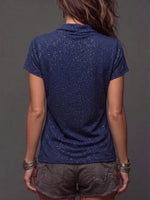 Flattering Boho Shimmer Cowl-neck Top