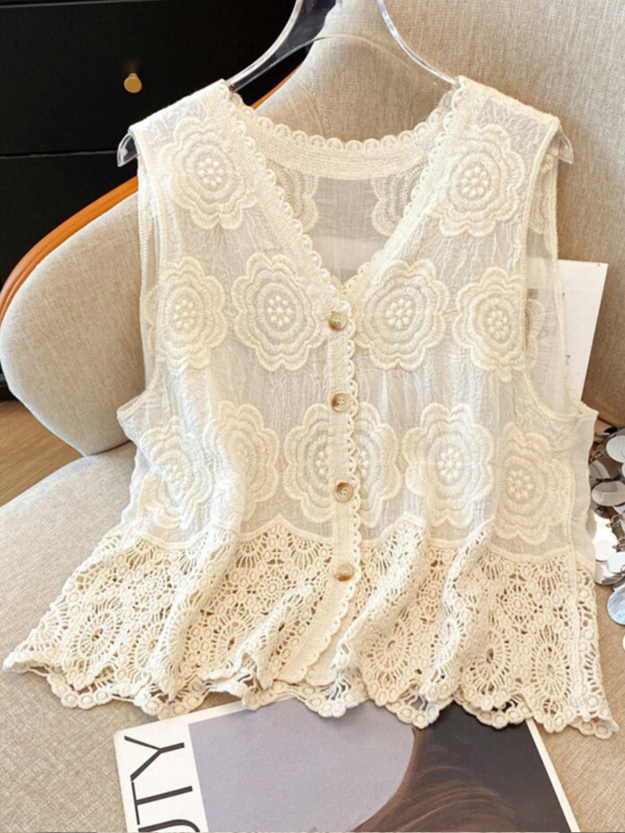 Bohemian Embroidered Sleeveless Top