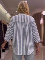 Casual Striped Cotton-linen Shirt