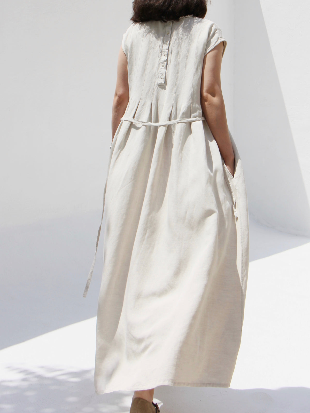 Loose-fitting, Casual Linen-cotton Maxi Dress