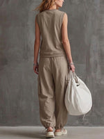 Casual Streetwear Cotton T-shirt And Cargo Pants Two-piece Set