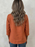 Casual Linen-cotton Shirt With A Collar