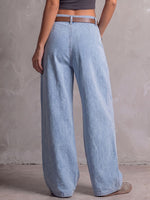 Women's High-waisted Loose-fit Casual Denim Trousers